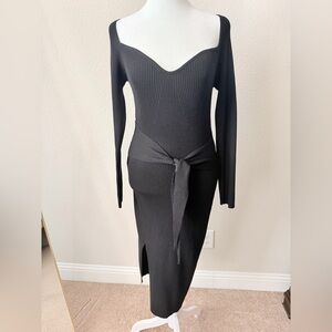 “And Now This” Long Sleeve Midi Dress